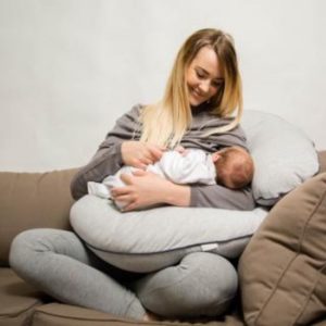 Afbeelding van zwangerschapskussen/voedingskussen grijs melange