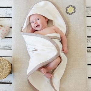 Afbeelding van Baby deken/badcape organisch katoen - wit - 70x70 cm