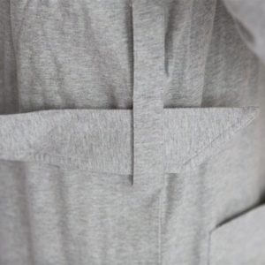 Afbeelding van Yumeko badjas jersey white grey L/XL