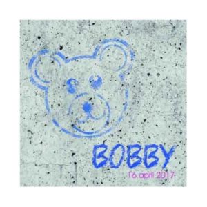 Afbeelding van 20 stuks geboortekaartje met beer in blauw 911.028