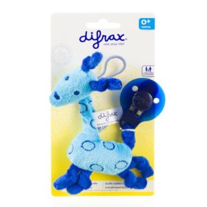 Afbeelding van Pluche speenkoord - Giraffe - Blauw
