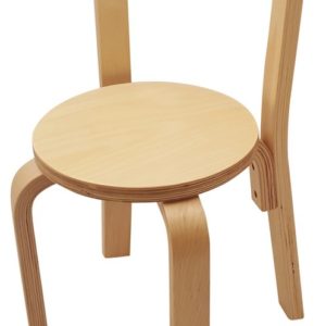 Afbeelding van Playwood - Houten stoel voor kinderen ronde zitting blank gelakt - kinderstoeltje