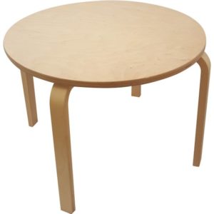 Afbeelding van Playwood - Houten tafel rond blank gelakt - houten kindertafel