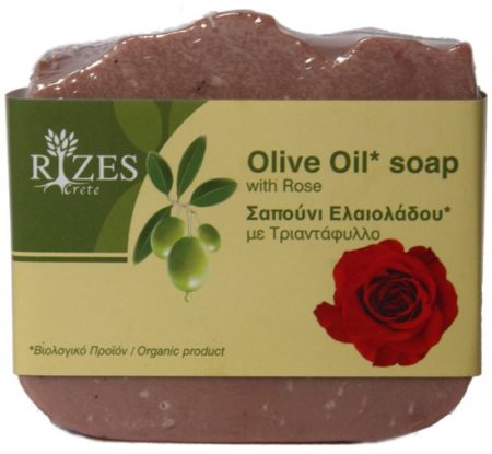 Afbeelding van Rizes Handmade Olive Oil Soap Rose 5 stuks voordeelverpakking