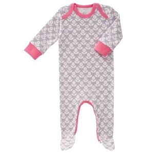Afbeelding van Fresk pyjama met voet Blomster grey