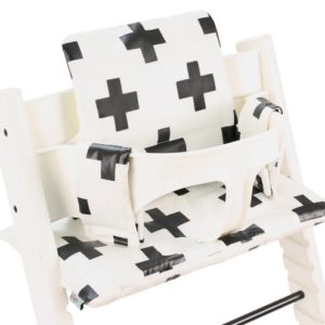 Afbeelding van Ukje kussenset geschikt voor Stokke Tripp Trapp - Geplastificeerd - Wit zwart plusje