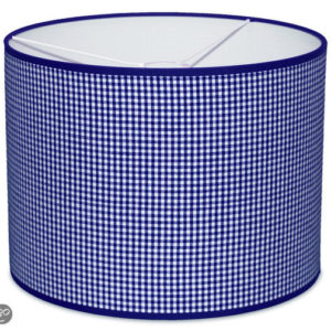 Afbeelding van Taftan KLEINE RUIT Cilinder - Lampenkap - Ø35 cm - Donker Blauw